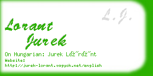 lorant jurek business card